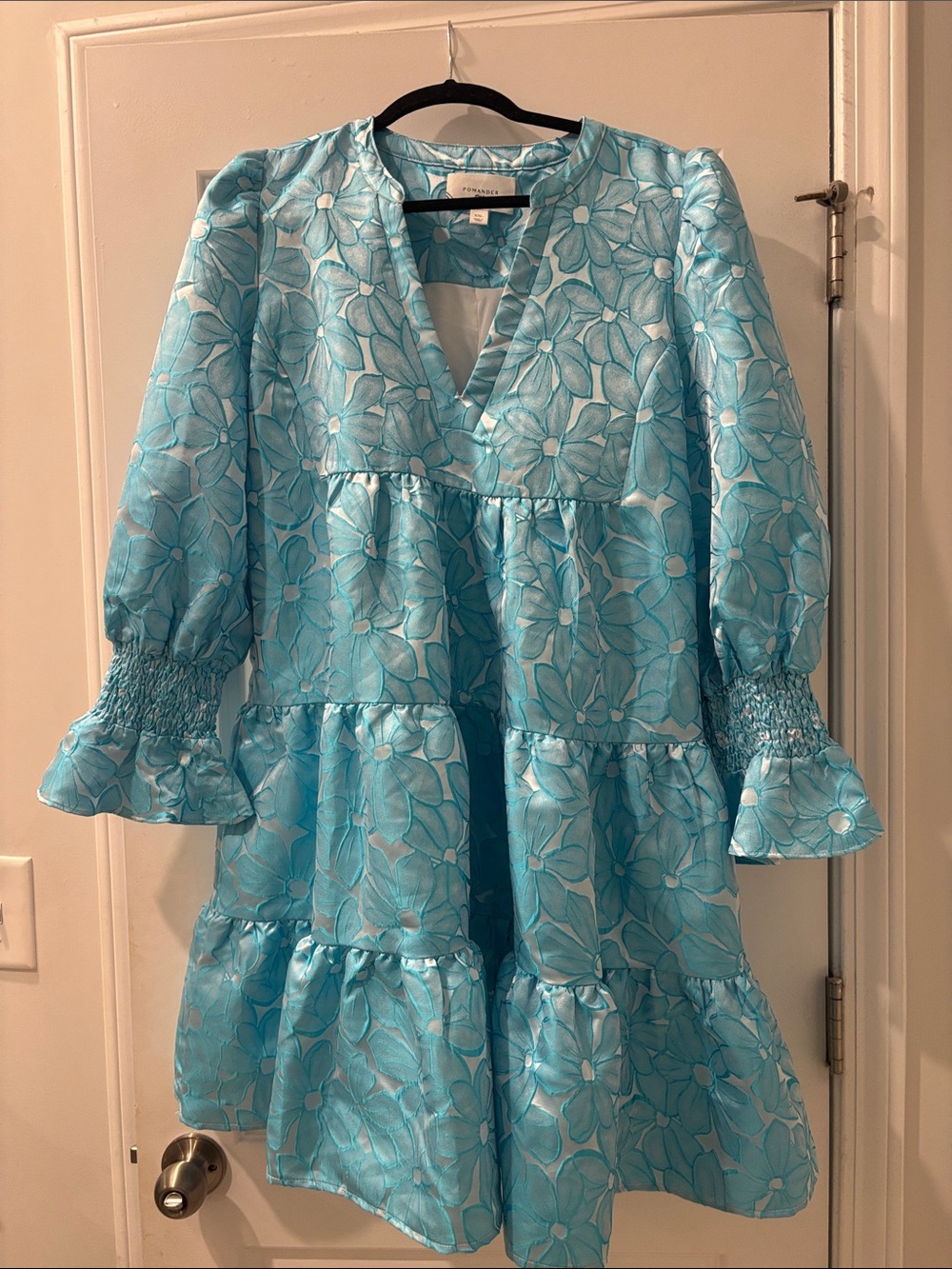 Tuckernuck Aqua Blue Floral Mini Dress